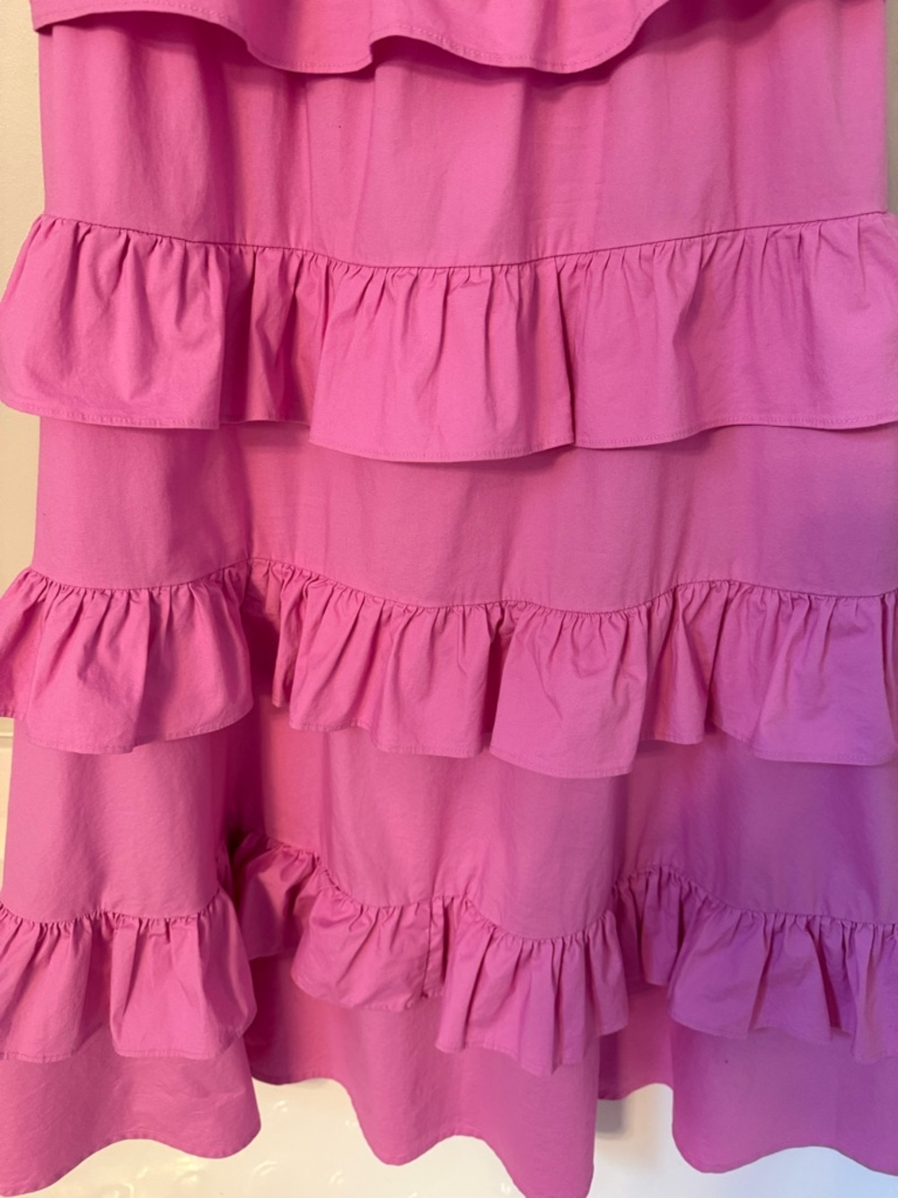Rachel Parcell by Anthropologie Cotton Tiered Ruffle Midi Sundress Orchid Pink - Picture 9 of 11